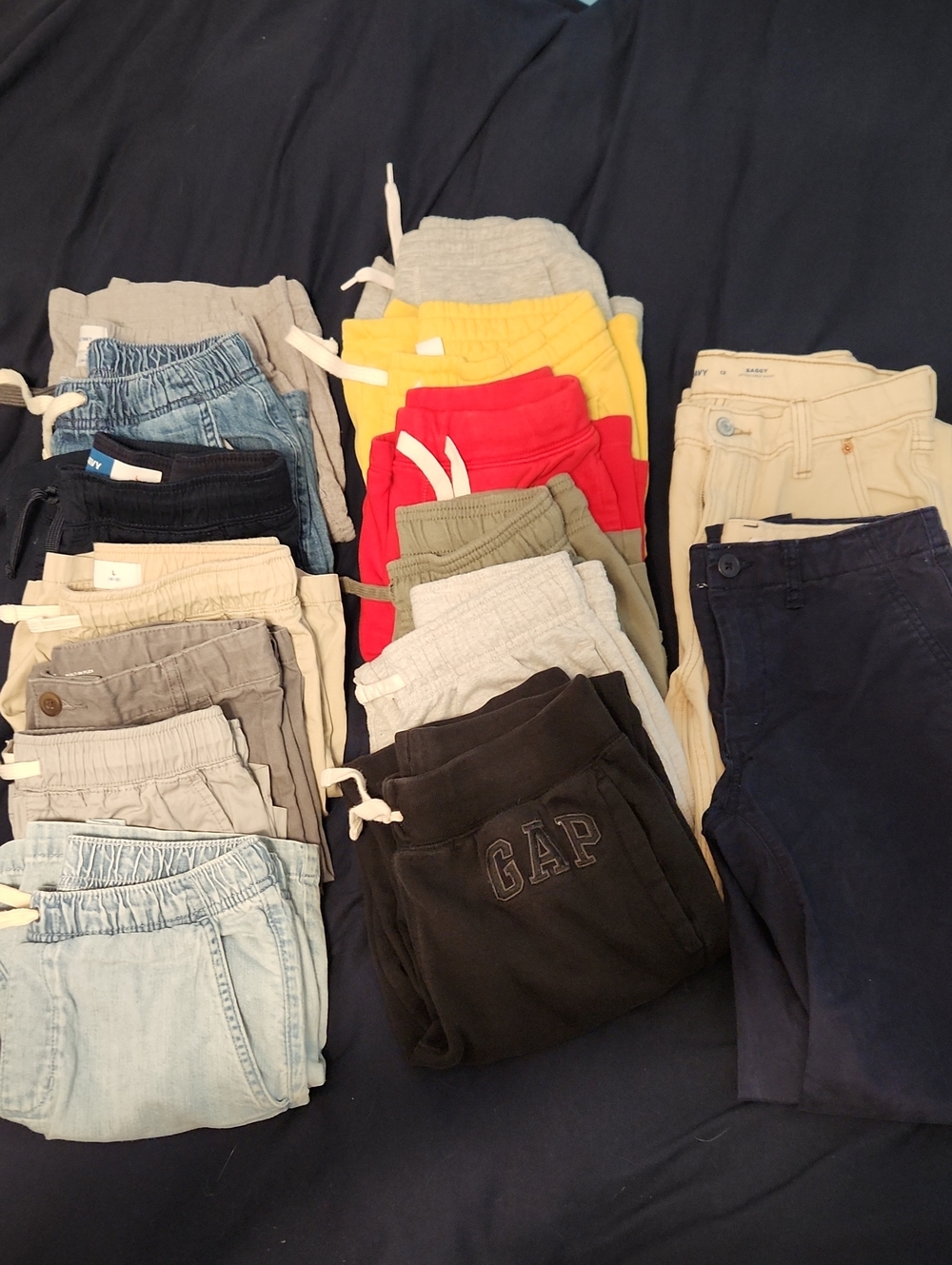 LOT of Kids Drawstring Elastic-Waist Shorts, Pants and Joggers - Assorted Colors